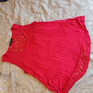 Womans red back laced sleeveless top